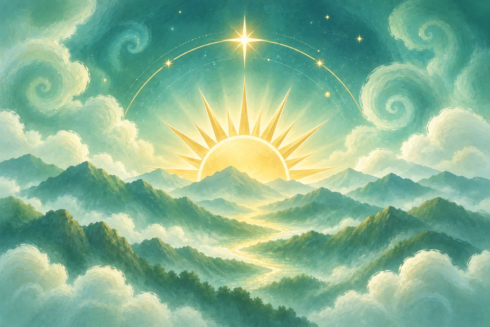Goldene Sonne über einer morgendlichen Landschaft – Tageshoroskop