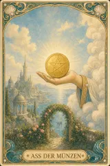 Tarotkarte Ass der Münzen
