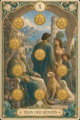 Tarotkarte Zehn der Münzen