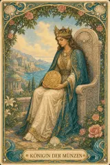 Tarotkarte Königin der Münzen