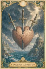 Tarotkarte Drei der Schwerter
