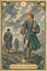 Tarotkarte Fünf der Schwerter