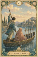Tarotkarte Sechs der Schwerter