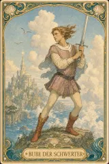 Tarotkarte Bube der Schwerter