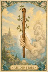 Tarotkarte Ass der Stäbe