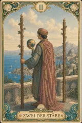 Tarotkarte Zwei der Stäbe