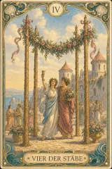 Tarotkarte Vier der Stäbe