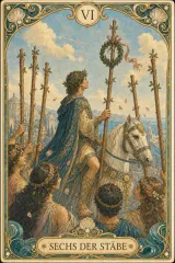 Tarotkarte Sechs der Stäbe