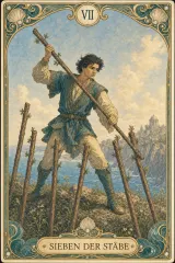 Tarotkarte Sieben der Stäbe