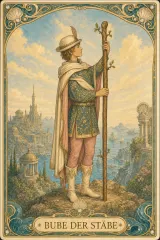 Tarotkarte Bube der Stäbe
