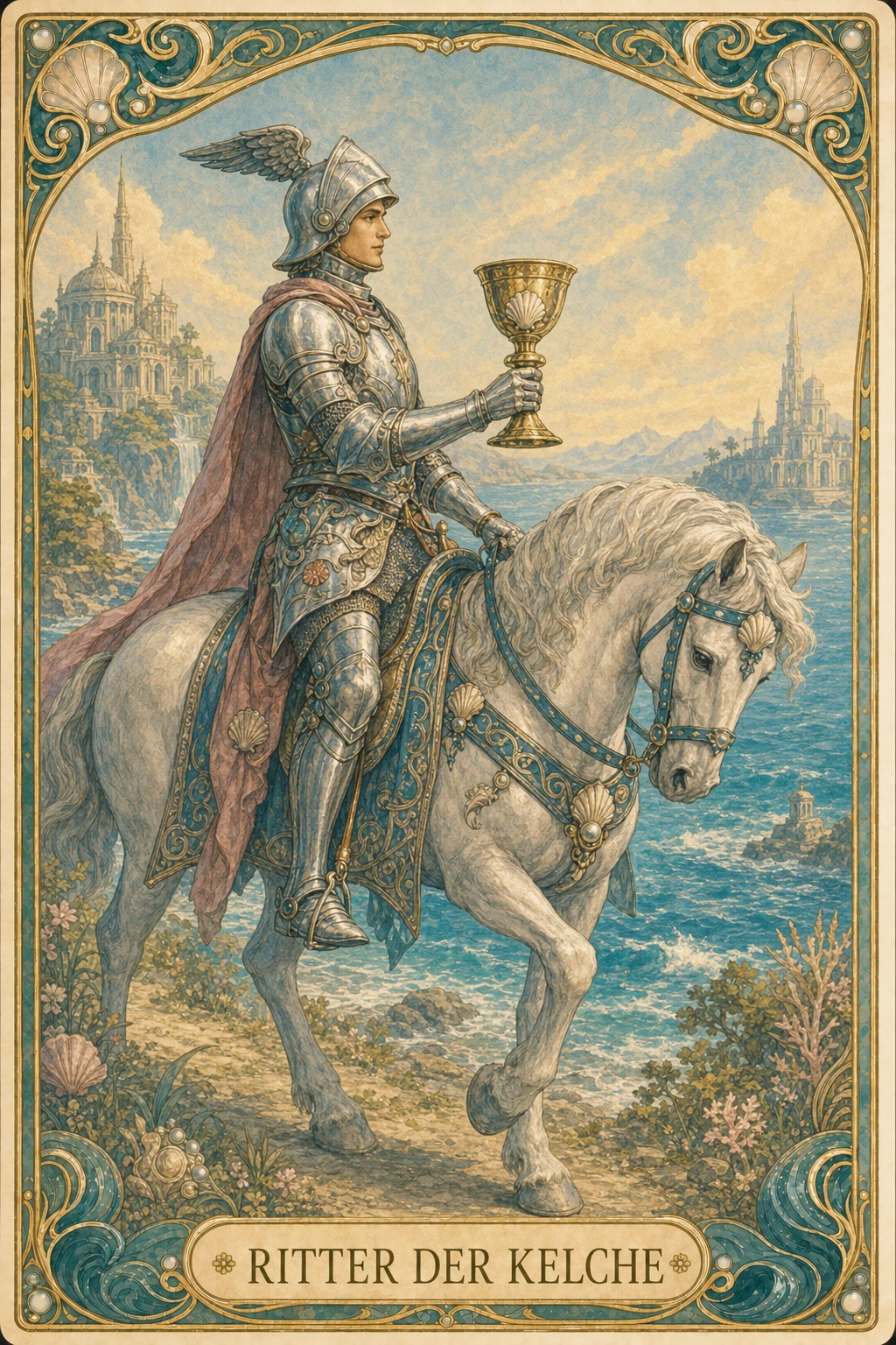 Astrolantis-Tarotkarte Ritter der Kelche