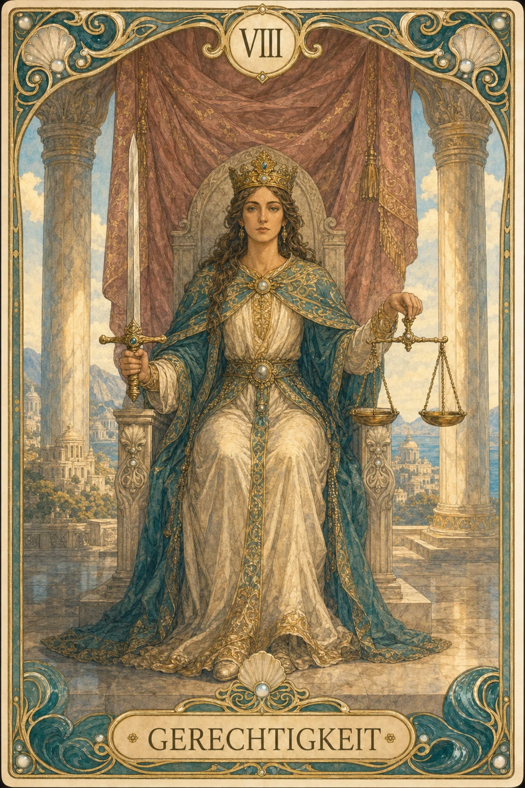 Astrolantis-Tarotkarte Gerechtigkeit