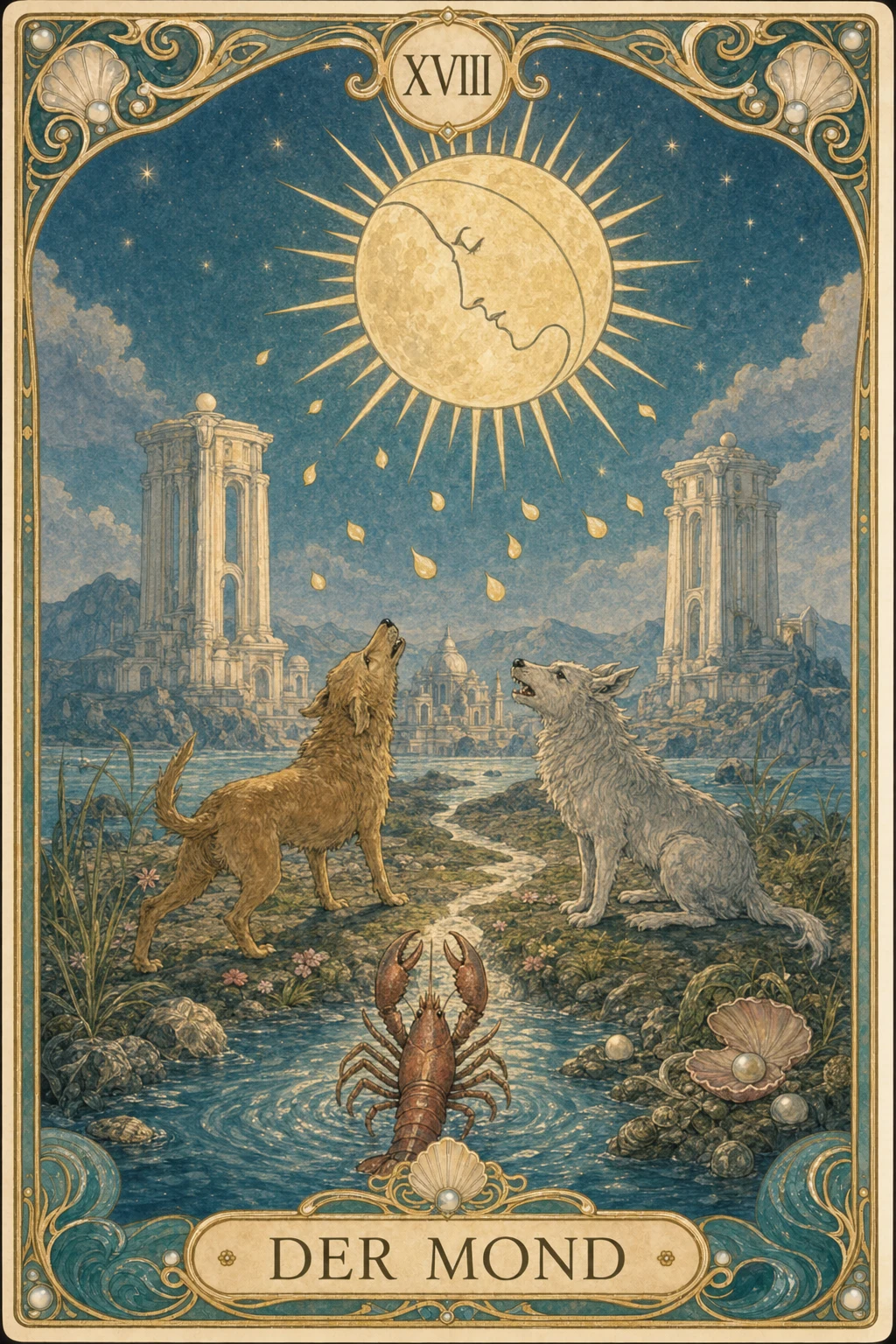 Astrolantis-Tarotkarte Der Mond
