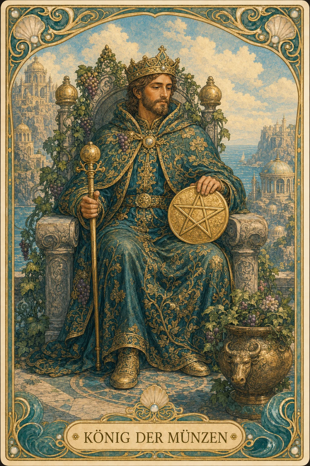 Astrolantis-Tarotkarte König der Münzen