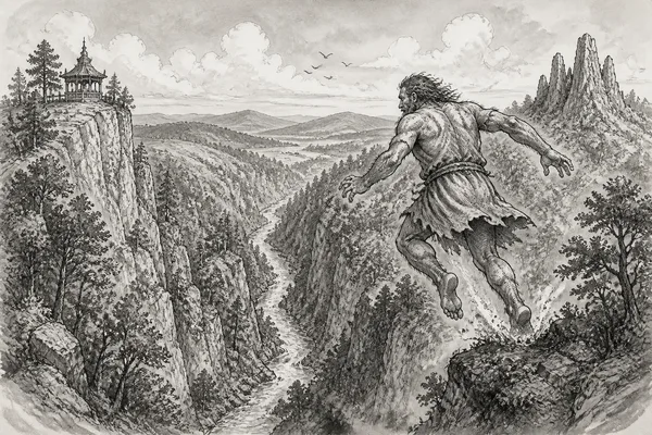 Schwarz-weiße Illustration: Das sagenhafte Bodetal